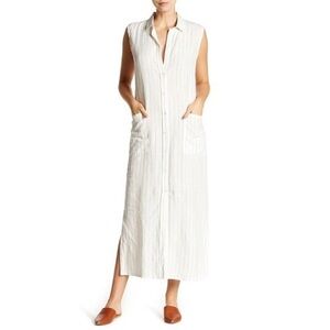 Frame Boyfriend White Striped Shirt Dress size Small